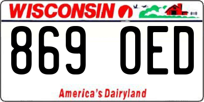 WI license plate 869OED