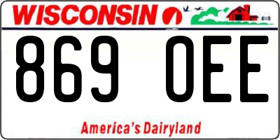 WI license plate 869OEE
