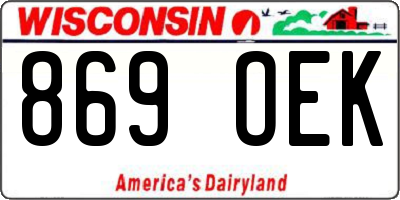 WI license plate 869OEK