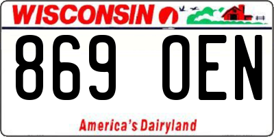 WI license plate 869OEN