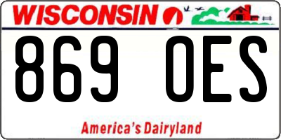 WI license plate 869OES
