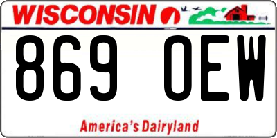 WI license plate 869OEW