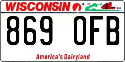 WI license plate 869OFB