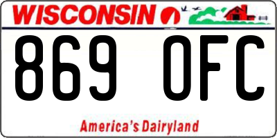 WI license plate 869OFC