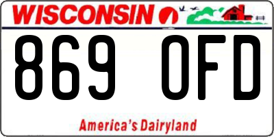WI license plate 869OFD