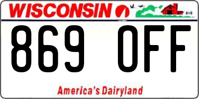 WI license plate 869OFF