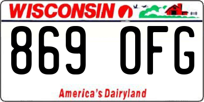 WI license plate 869OFG