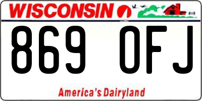 WI license plate 869OFJ