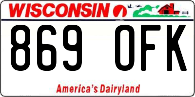 WI license plate 869OFK