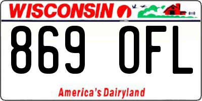 WI license plate 869OFL