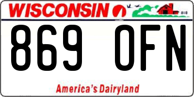 WI license plate 869OFN