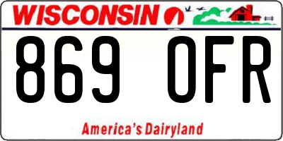 WI license plate 869OFR