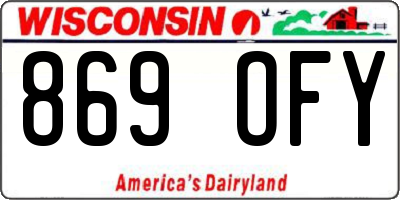 WI license plate 869OFY