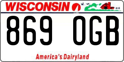 WI license plate 869OGB