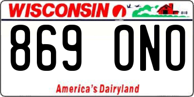 WI license plate 869ONO