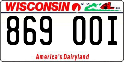 WI license plate 869OOI