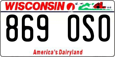 WI license plate 869OSO