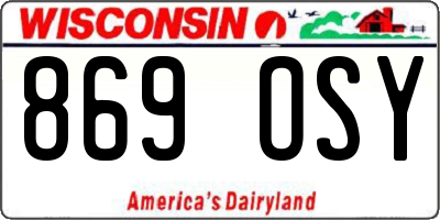 WI license plate 869OSY
