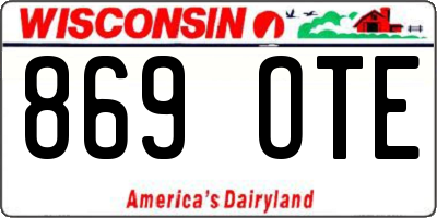 WI license plate 869OTE