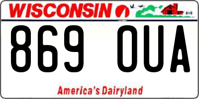 WI license plate 869OUA