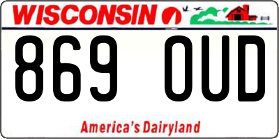 WI license plate 869OUD