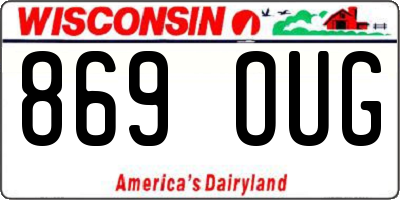 WI license plate 869OUG