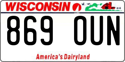 WI license plate 869OUN
