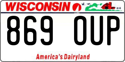 WI license plate 869OUP