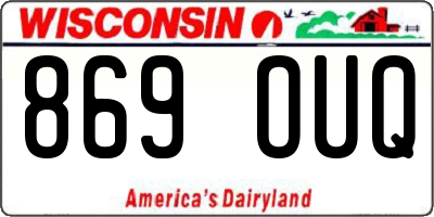 WI license plate 869OUQ
