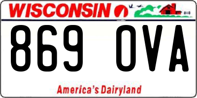 WI license plate 869OVA