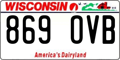 WI license plate 869OVB