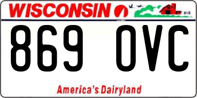 WI license plate 869OVC