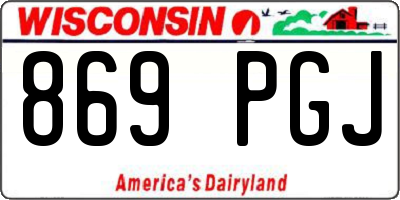 WI license plate 869PGJ