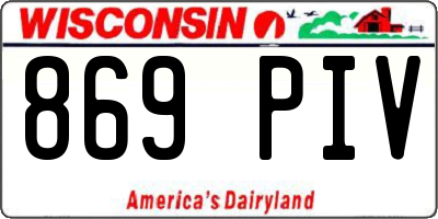 WI license plate 869PIV
