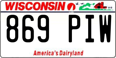 WI license plate 869PIW