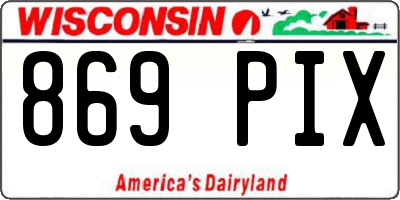 WI license plate 869PIX