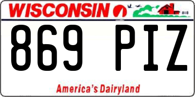 WI license plate 869PIZ