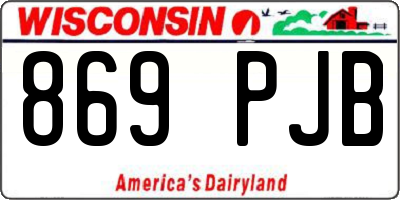 WI license plate 869PJB
