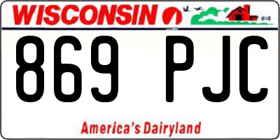 WI license plate 869PJC
