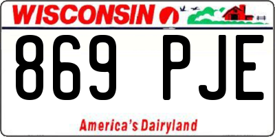 WI license plate 869PJE