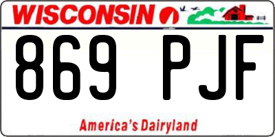 WI license plate 869PJF