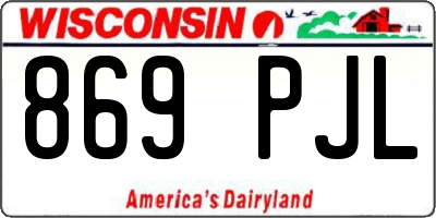 WI license plate 869PJL