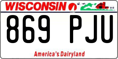 WI license plate 869PJU