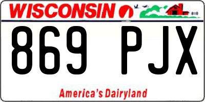 WI license plate 869PJX