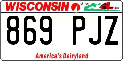 WI license plate 869PJZ