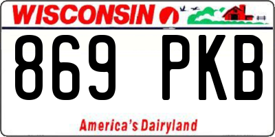 WI license plate 869PKB