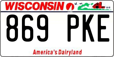 WI license plate 869PKE