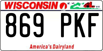WI license plate 869PKF