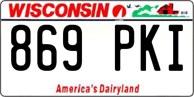 WI license plate 869PKI