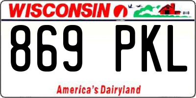 WI license plate 869PKL